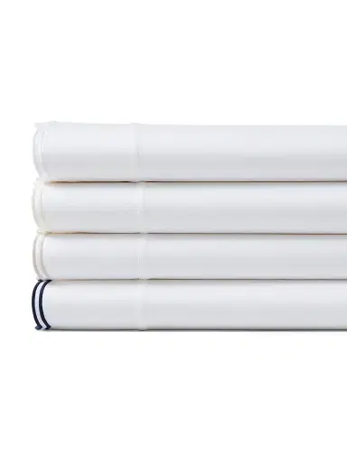 Ralph Lauren Malin Scallop Sateen Flat Sheet - Navy Queen | Thumbnail 5