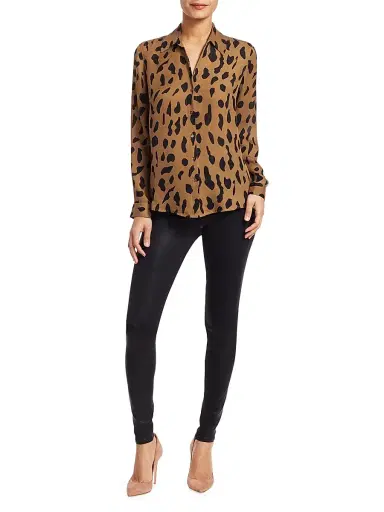 L'Agence Women's Marguerite High-Rise Skinny Coated Jeans - Black Coated | Thumbnail 2 L'Agence Women's Marguerite High-Rise Skinny Coated Jeans - Black Coated | Thumbnail 2