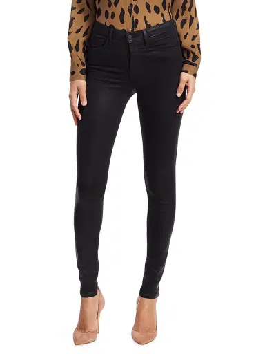 L'Agence Women's Marguerite High-Rise Skinny Coated Jeans - Black Coated | Thumbnail 3 L'Agence Women's Marguerite High-Rise Skinny Coated Jeans - Black Coated | Thumbnail 3