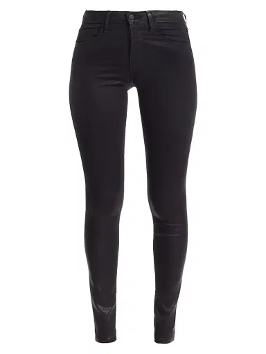 L'Agence Women's Marguerite High-Rise Skinny Coated Jeans - Black Coated | Thumbnail 1 L'Agence Women's Marguerite High-Rise Skinny Coated Jeans - Black Coated | Thumbnail 1