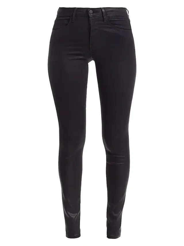 L'Agence Women's Marguerite High-Rise Skinny Coated Jeans - Black Coated