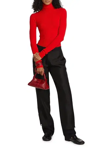 Proenza Schouler Women's Fox Ribbed Turtleneck Top | Thumbnail 2 Proenza Schouler Women's Fox Ribbed Turtleneck Top | Thumbnail 2