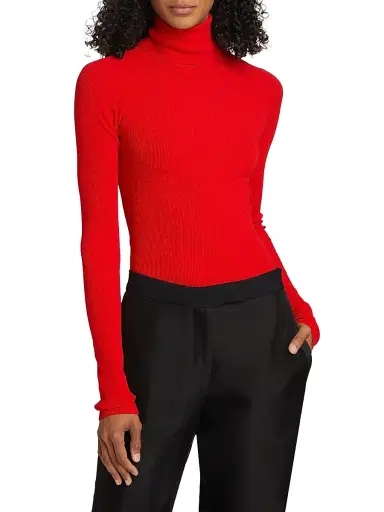 Proenza Schouler Women's Fox Ribbed Turtleneck Top | Thumbnail 3 Proenza Schouler Women's Fox Ribbed Turtleneck Top | Thumbnail 3
