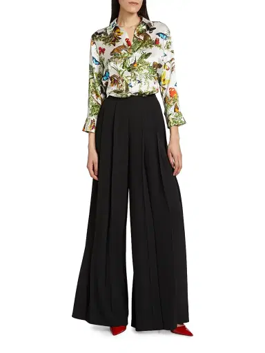 L'Agence Women's Nova Pleat Straight-Leg Pants - Black - Size 16 | Thumbnail 2 L'Agence Women's Nova Pleat Straight-Leg Pants - Black - Size 16 | Thumbnail 2