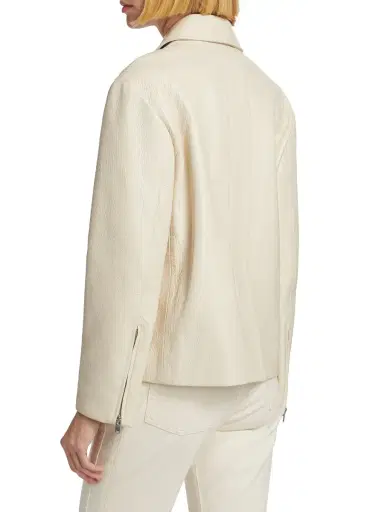 Proenza Schouler Women's Roos Lacquered Leather Jacket - Ecru | Thumbnail 4