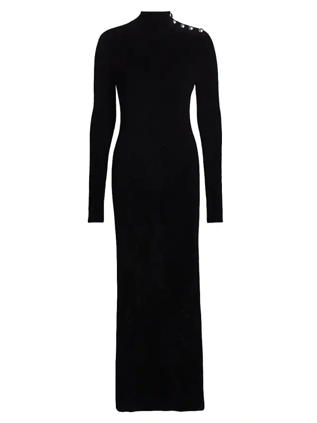 Proenza Schouler White Label Women's Jude Chenille Long-Sleeve Maxi Dress - Black