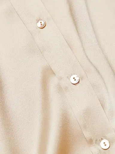 L'Agence Women's Dani Three-Quarter Sleeve Silk Shirt - Champagne - Size XXL | Thumbnail 7
