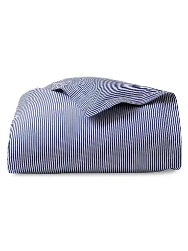 Ralph Lauren Organic Shirting Stripe Bedding 400 Thread Count Duvet Cover - Blue Stripe Twin | Thumbnail 2 Ralph Lauren Organic Shirting Stripe Bedding 400 Thread Count Duvet Cover - Blue Stripe Twin | Thumbnail 2