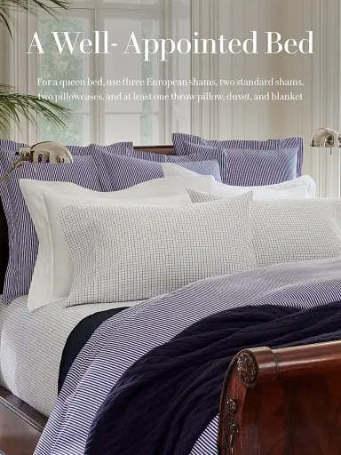 Ralph Lauren Organic Shirting Stripe Bedding 400 Thread Count Duvet Cover - Blue Stripe Twin | Thumbnail 5 Ralph Lauren Organic Shirting Stripe Bedding 400 Thread Count Duvet Cover - Blue Stripe Twin | Thumbnail 5