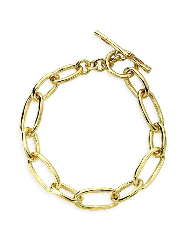 Women's Classico 18K Green Gold Oval-Link Bracelet/" - Gold