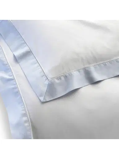 Ralph Lauren Organic Sateen Border 624-Thread Count Duvet Cover & Sham Collection - True Blue Hyacinth King | Thumbnail 4