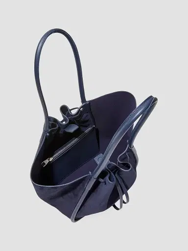 Proenza Schouler Women's Ruched Suede Tote - Deep Navy | Thumbnail 2 Proenza Schouler Women's Ruched Suede Tote - Deep Navy | Thumbnail 2