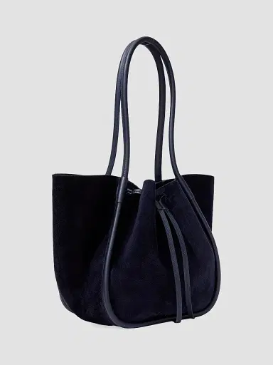 Proenza Schouler Women's Ruched Suede Tote - Deep Navy | Thumbnail 3 Proenza Schouler Women's Ruched Suede Tote - Deep Navy | Thumbnail 3