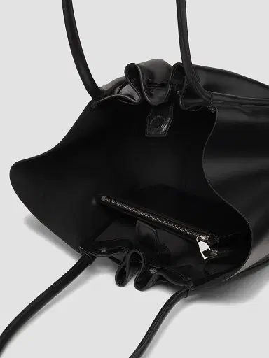 Proenza Schouler Women's Large Ruched Leather Tote Bag - Black | Thumbnail 4