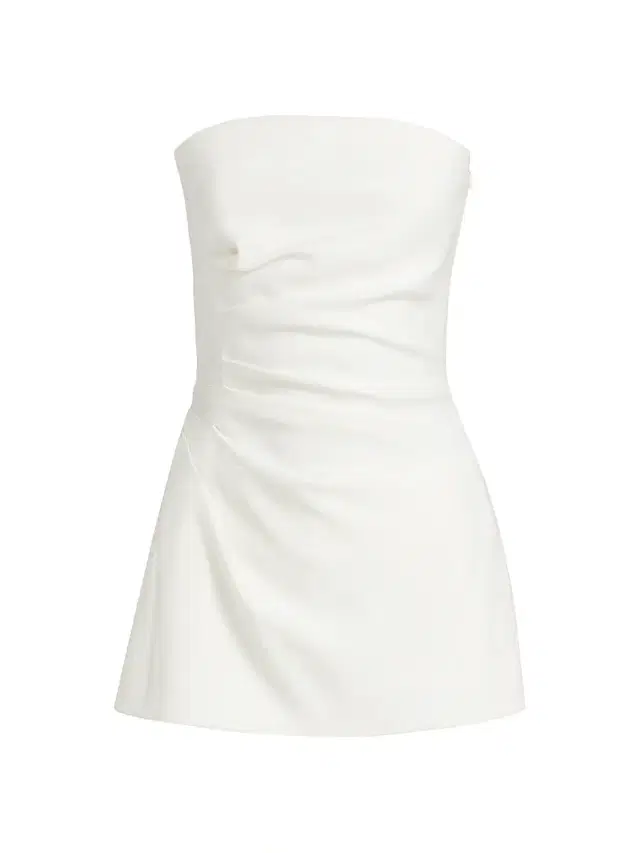 Women's Draped Strapless Top - White