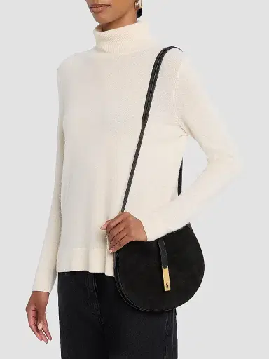 Polo Ralph Lauren Women's Polo ID Suede Shoulder Bag - Black | Thumbnail 2 Polo Ralph Lauren Women's Polo ID Suede Shoulder Bag - Black | Thumbnail 2