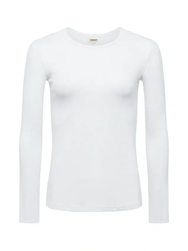 L'AGENCE Women's Tess Rib-Knit Crewneck T-Shirt - White