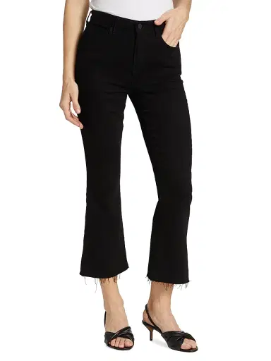 L'AGENCE Women's Kendra High-Rise Cropped Jeans - Black | Thumbnail 3 L'AGENCE Women's Kendra High-Rise Cropped Jeans - Black | Thumbnail 3