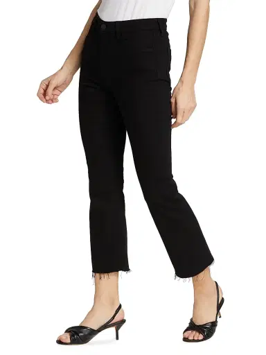 L'AGENCE Women's Kendra High-Rise Cropped Jeans - Black | Thumbnail 4 L'AGENCE Women's Kendra High-Rise Cropped Jeans - Black | Thumbnail 4