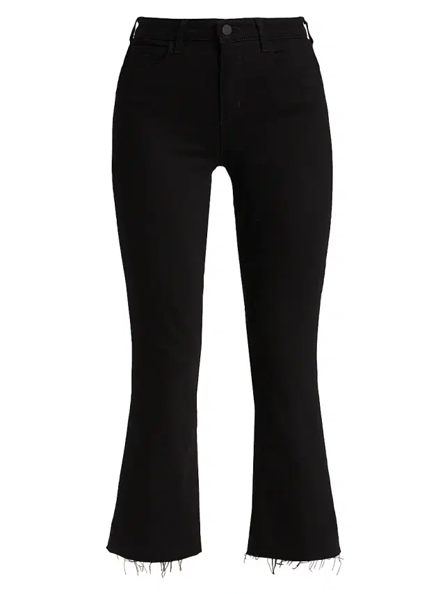 L'AGENCE Women's Kendra High-Rise Cropped Jeans - Black