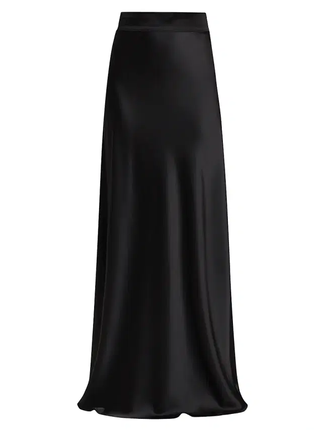 L'AGENCE Women's Ryker Silk Bias-Cut Skirt - Black