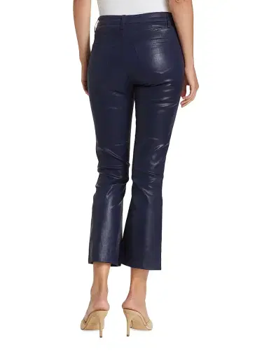 L'AGENCE Women's Kendra Cropped Coated Jeans - Midnight Coated | Thumbnail 5