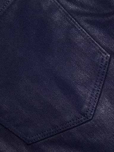 L'AGENCE Women's Kendra Cropped Coated Jeans - Midnight Coated | Thumbnail 7