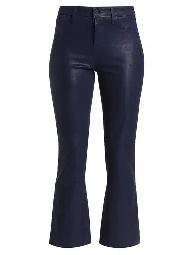 L'AGENCE Women's Kendra Cropped Coated Jeans - Midnight Coated | Thumbnail 1