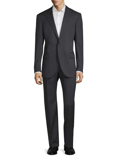 CORNELIANI Men's Regular-Fit Solid Woven Wool Suit - Dark Blue - Size 48 | Thumbnail 2