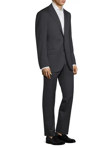 CORNELIANI Men's Regular-Fit Solid Woven Wool Suit - Dark Blue - Size 48 | Thumbnail 3