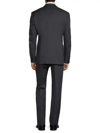 CORNELIANI Men's Regular-Fit Solid Woven Wool Suit - Dark Blue - Size 48 | Thumbnail 4