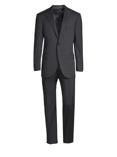 CORNELIANI Men's Regular-Fit Solid Woven Wool Suit - Dark Blue - Size 48 | Thumbnail 6