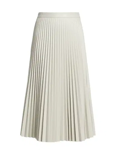 Proenza Schouler White Label Women's Pleated Faux-Leather Midi-Skirt - Off White - Size 00 | Thumbnail 1