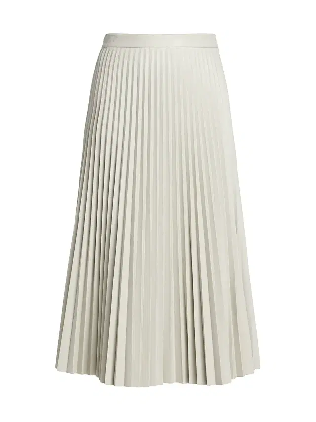 Proenza Schouler White Label Women's Pleated Faux-Leather Midi-Skirt - Off White