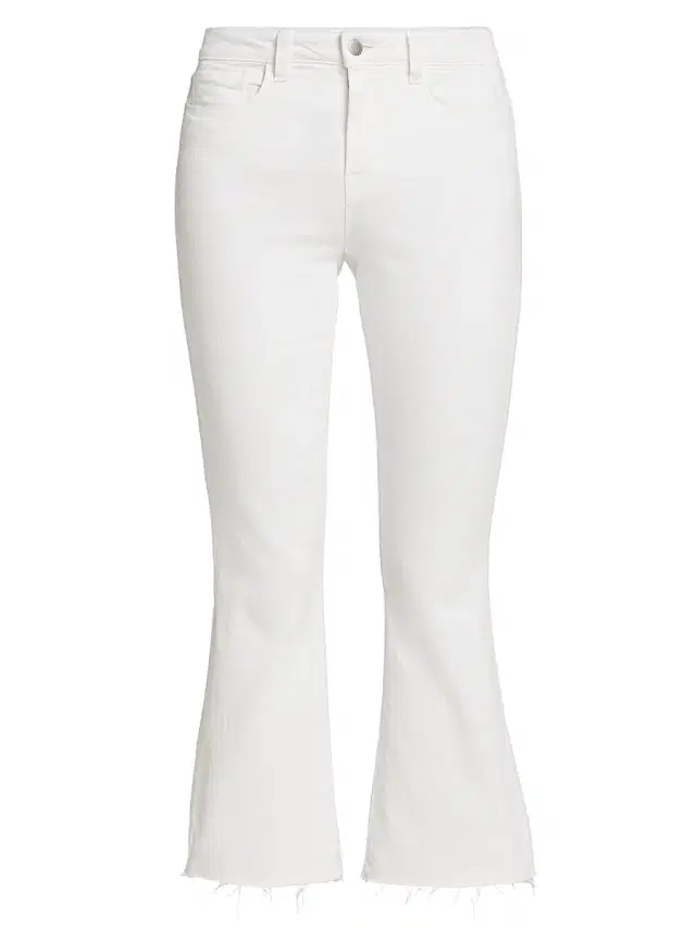 L'AGENCE Women's Kendra Cropped Flare Jeans - Blanc