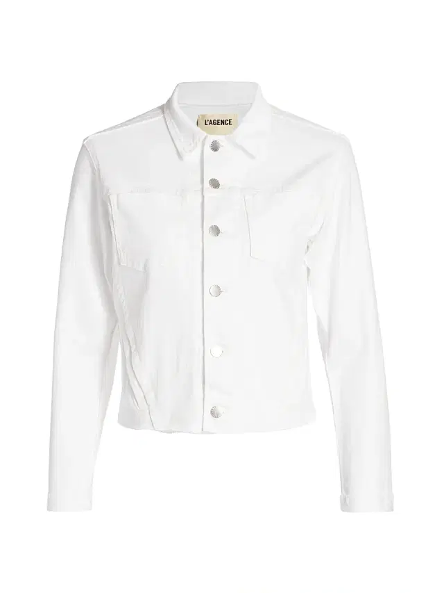 L'AGENCE Women's Janelle Slim-Fit Denim Jacket - Blanc