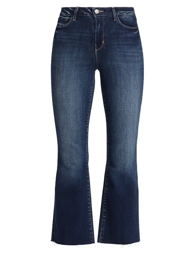 L'AGENCE Women's Kendra High-Rise Crop Flare Jeans - Columbia