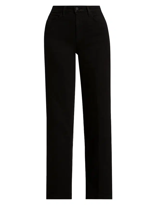 L'AGENCE Women's Scottie High-Rise Wide-Leg Jeans - Black