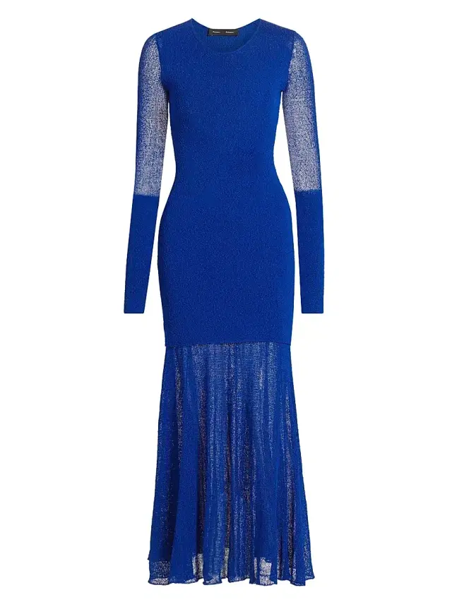 Women's Anita Long-Sleeve Knit Maxi Dress - Bright Blue