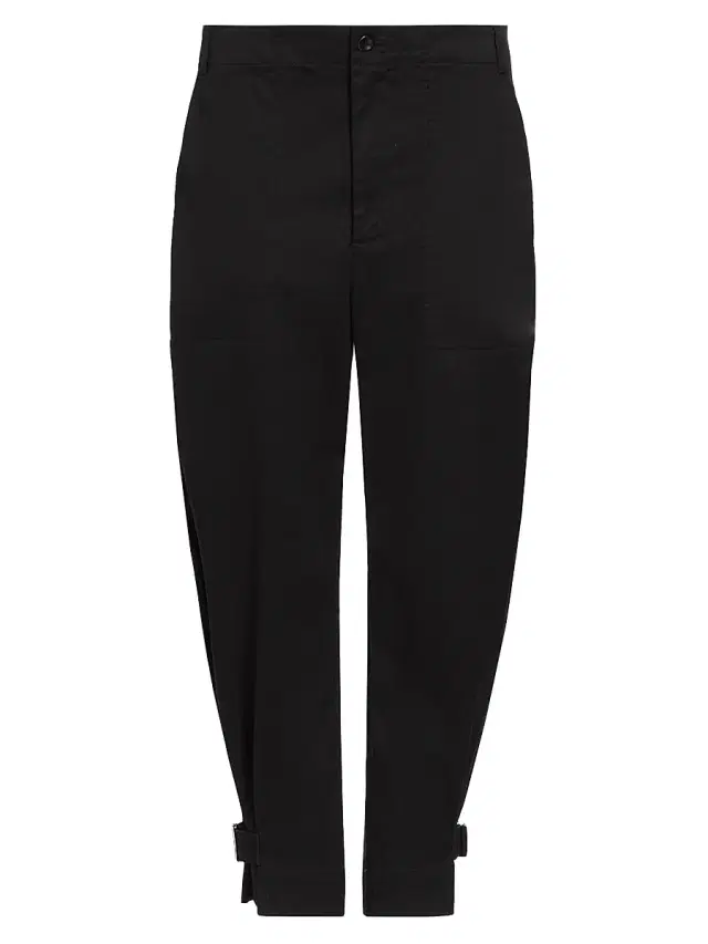 Proenza Schouler White Label Women's Cotton Twill Tapered Crop Pants - Black