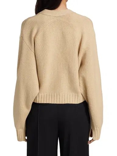 Proenza Schouler Women's Eco Cashmere Core Knit Cardigan - Oatmeal - Size Large | Thumbnail 5 Proenza Schouler Women's Eco Cashmere Core Knit Cardigan - Oatmeal - Size Large | Thumbnail 5