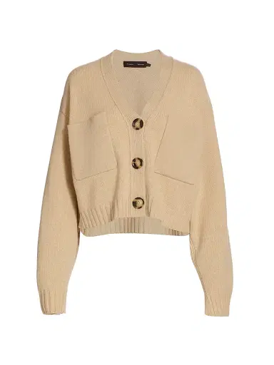 Proenza Schouler Women's Eco Cashmere Core Knit Cardigan - Oatmeal - Size Large | Thumbnail 1 Proenza Schouler Women's Eco Cashmere Core Knit Cardigan - Oatmeal - Size Large | Thumbnail 1