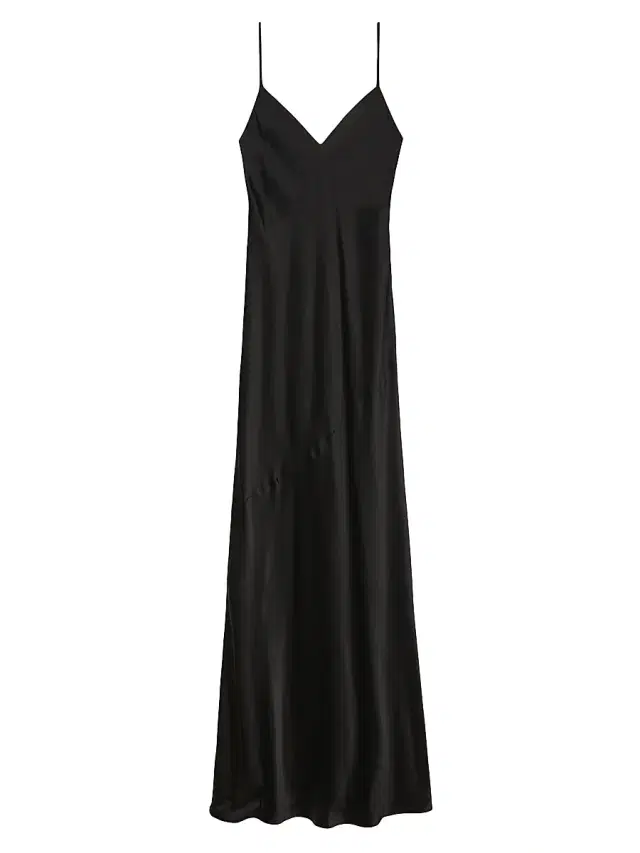 L'AGENCE Women's Serita Silk Slip Maxi Dress - Black