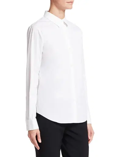 Theory Women's Tenia Luxe Cotton Shirt - White | Thumbnail 4 Theory Women's Tenia Luxe Cotton Shirt - White | Thumbnail 4