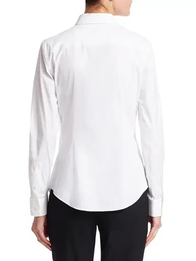 Theory Women's Tenia Luxe Cotton Shirt - White | Thumbnail 5 Theory Women's Tenia Luxe Cotton Shirt - White | Thumbnail 5