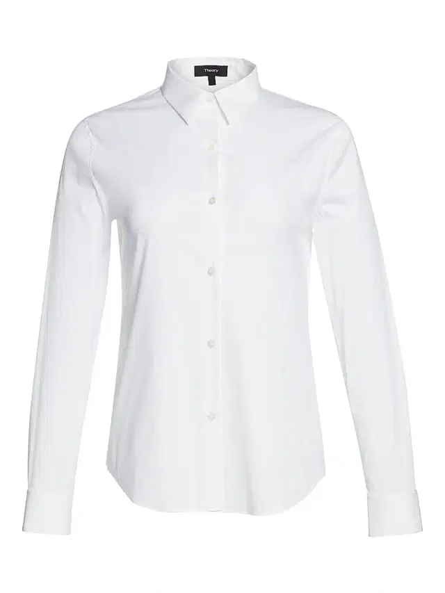 Theory Women's Tenia Luxe Cotton Shirt - White