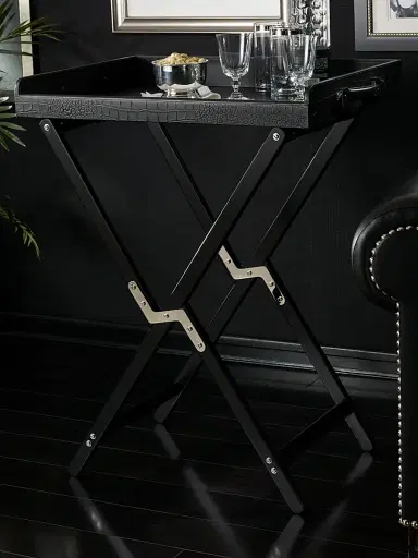 Ralph Lauren Wooden Gavin Tray Stand - Black | Thumbnail 3