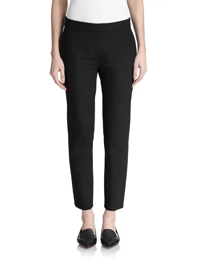 Theory Women's Thaniel Twill Slim-Fit Crop Pants - Black