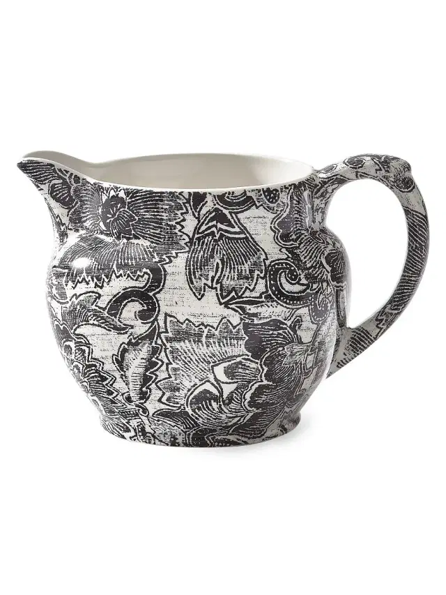 Faded Peony Dutch Creamer - Black