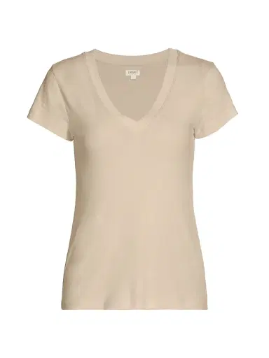 L'Agence Women's Becca V-Neck Cotton Tee | Thumbnail 1 L'Agence Women's Becca V-Neck Cotton Tee | Thumbnail 1